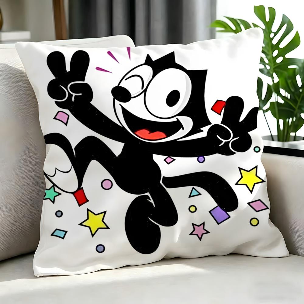 Cartoon Felix The Cat Cushion Cover Cushion Cover Set 4Pcs 50X50 45X45 40X40 Pillowcase Decorative Sofa Home Decor