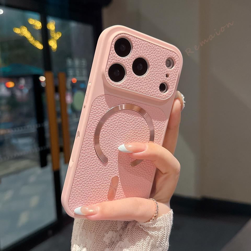 Магнитный чехол из искусственной кожи для iPhone 17 11 12 13 14 1 16 17 Pro Max Plus Официальный противоударный защитный чехол
