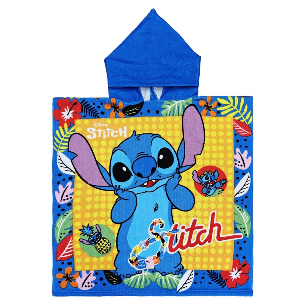 Ultra-Fine Fiber Cartoon Print Kids' Hooded Bath Towel Poncho
