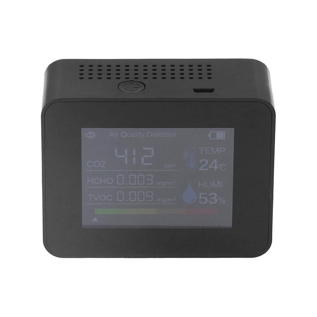 Portable Carbon Dioxide Detector USB Charging Temperature and Humidity Tester with Color Screen