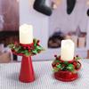 Yousheng 2Pcs/Set Christmas Wreath Candle Holder Vintage Iron Art Candlestick Christmas Wedding Party Tealight Candle Stand Dining Table Centerpiece