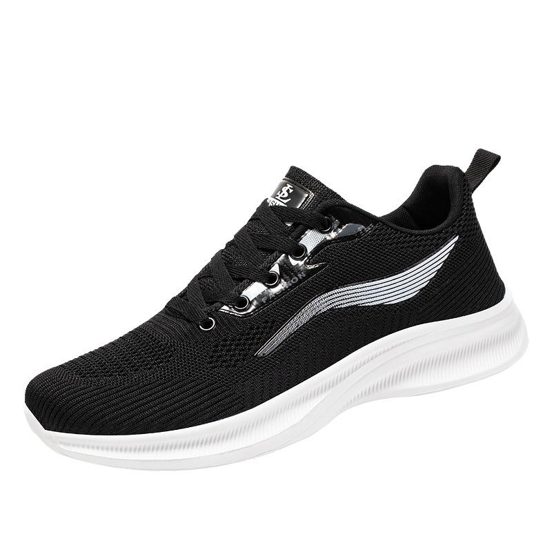 Fly-knit shoes autumn new comfortable and breathable casual shoes mesh low-top color-blocking sports shoes