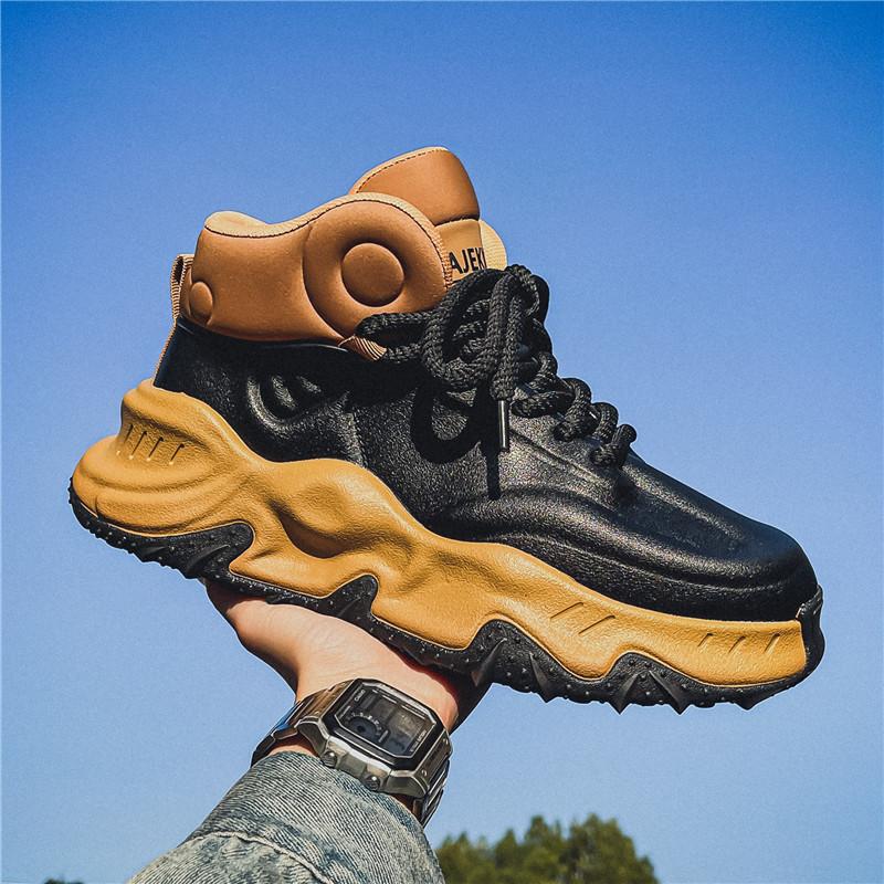 Новая мужская обувь средней высоты, универсальная модная обувь на платформе, нескользящая, дышащая, износостойкая и амортизирующая повседневная спортивная обувь