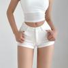 White Summer Korean Fashion Sexy Hot Pants Spicy Girl Shorts Women Clothing Solid Color Low Waist Wrap Hips Slim Tight Shorts