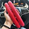 Snap-On Universal Steering Wheel Cover, D-Shape & Round Fit, Breathable Hole Non-Slip Sweat Absorbing Leather Auto Decor Parts