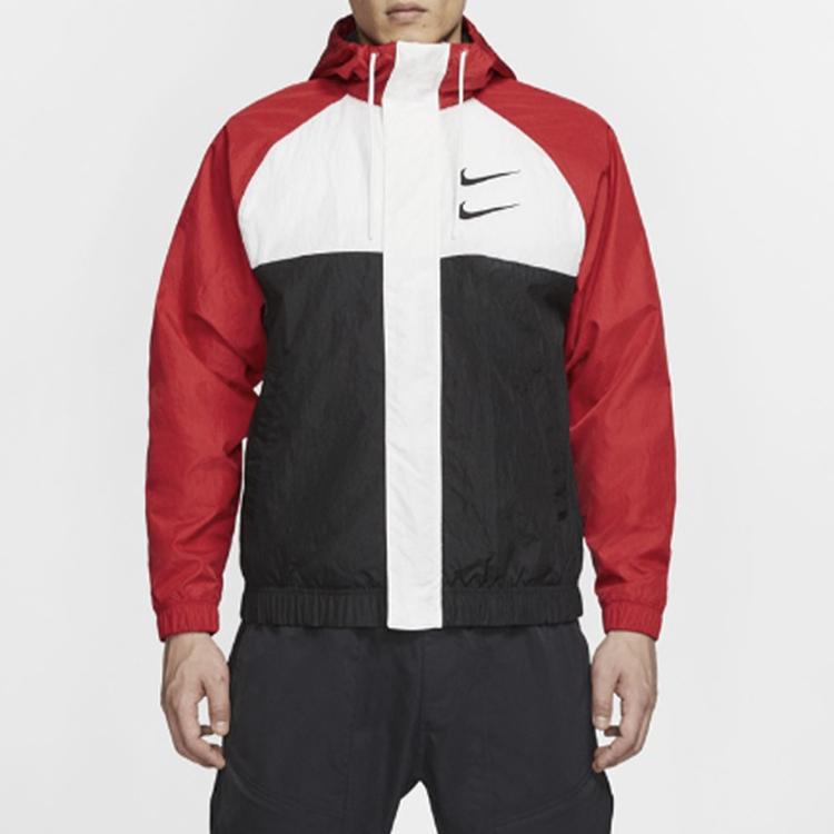 Nike Спортивная ветровка Swoosh Color Block Jacket Весенняя мужская куртка Красная CJ4889-657