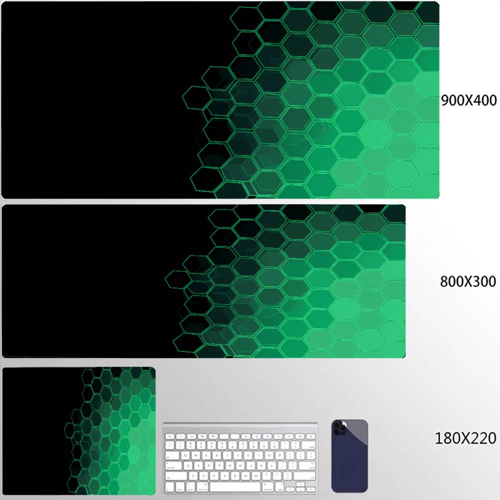 Gaming Mousepads Mousepad Geometric Large Mouse Mat Big Desk Pads Non-Slip Rubber Hexagon Mouse Pad Big Keyboard Mats 90x40cm