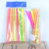 100Pcs/Set Drink Straw Bendable Wide Application PP Colorful Long Straw Stick for Home