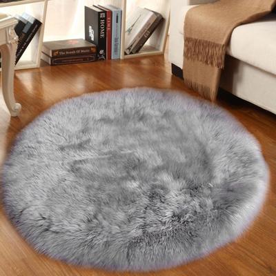 Мягкий круглый коврик из искусственной шерсти
