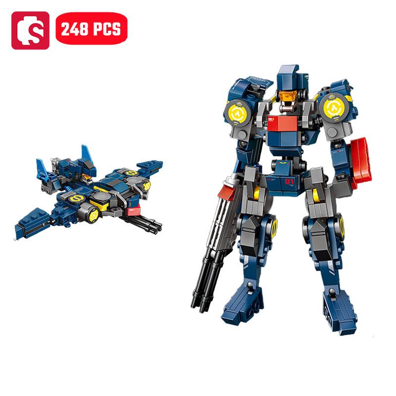 SEMBO Трансформирующийся Мех Конструктор Модель Робота MOC Детали Машина Строительный Набор Игрушки для Детей Мальчиков Подарки на День Рождения