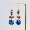 Textured Wood Beads Earring Drop Chinese Vintage Eardrop Unique Tie-Dye Earrings  Women