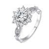 Fashion women's copper round zircon diamond wedding ring index finger ring Internet celebrity live stream