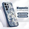 Магнитный чехол для Magsafe для Samsung Galaxy S26 Ultra S25 Edge S24 Plus S23 FE S22 A17 A54 A55 A56 A57 5G Чехол с узором Дерево и Цветы