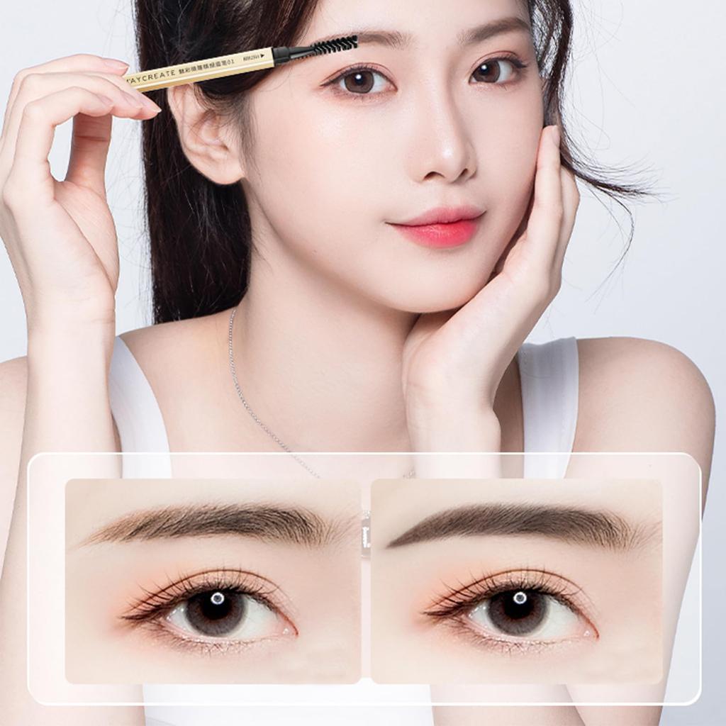 ZVEV брови мягкие брови натуральные 6 видов водостойкие и натуральные пушистые дикие брови глаз (двусторонний карандаш) ультратонкая сменная палочка, кисть, брови,