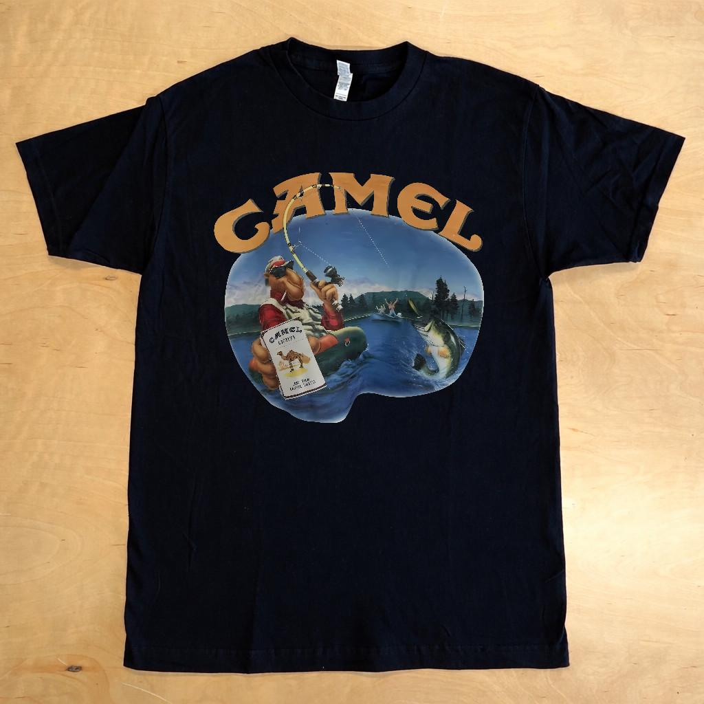 Vintage Camel Smoking Joe Fly Fishing T-Shirt