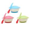 Anti Suction Slip Bowl Baby Toddler with Temperature Lid Spoon Feeding Tableware