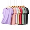 (M-5XL)Ice Silk Quick Dry Women Loose Fitness Sport T-Shirt Exercise Training Short Sleeve Shirt Round Neck Yoga Tops