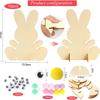 20Pcs Wooden Easter Ornaments To Paint Rabbit Bunny Wooden DIY Blank Unfinished Round Discs Ornament for Crafts Hanging Decor