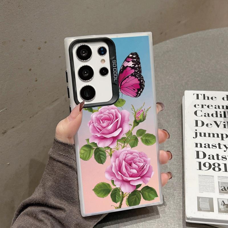 Чехол Rose Flower для iPhone 16 Pro Max Samsung A55 A35 S24 FE Xiaomi Redmi Note 13 Pro 14C Huawei Honor 200 противоударный бампер для телефона с защитой от царапин