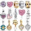Удивительный новый медный разъемный шарм "Любовь" и "Мама-дочь" розового цвета, подходит для оригинального браслета, сделай сам, ювелирное украшение, подарок на День святого Валентина