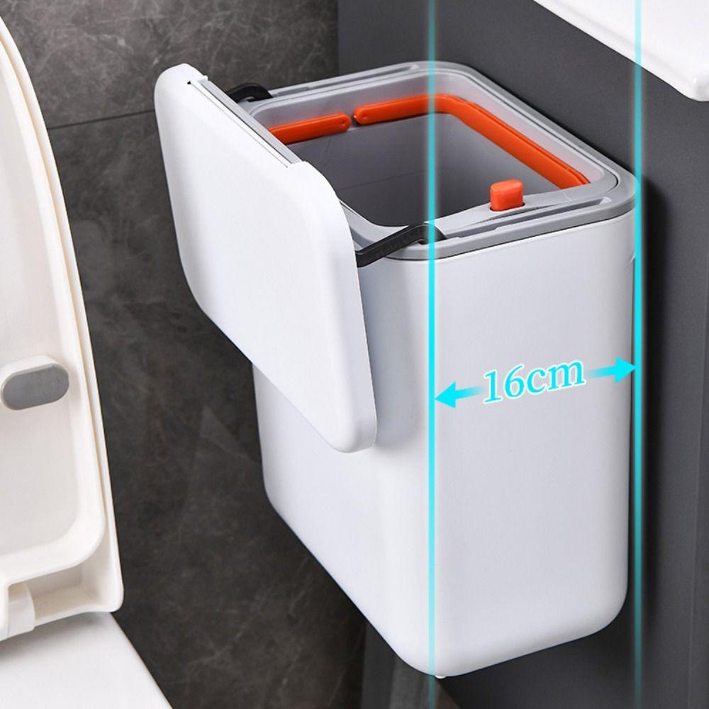 Wall Mounted Garbage Recycling Bin Dual Inner Flip Type Storage Bin Kitchen Bathroom