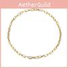 Gold Fashionable Circle Pendant Necklace Simple Alloy Chain For Women Stylish