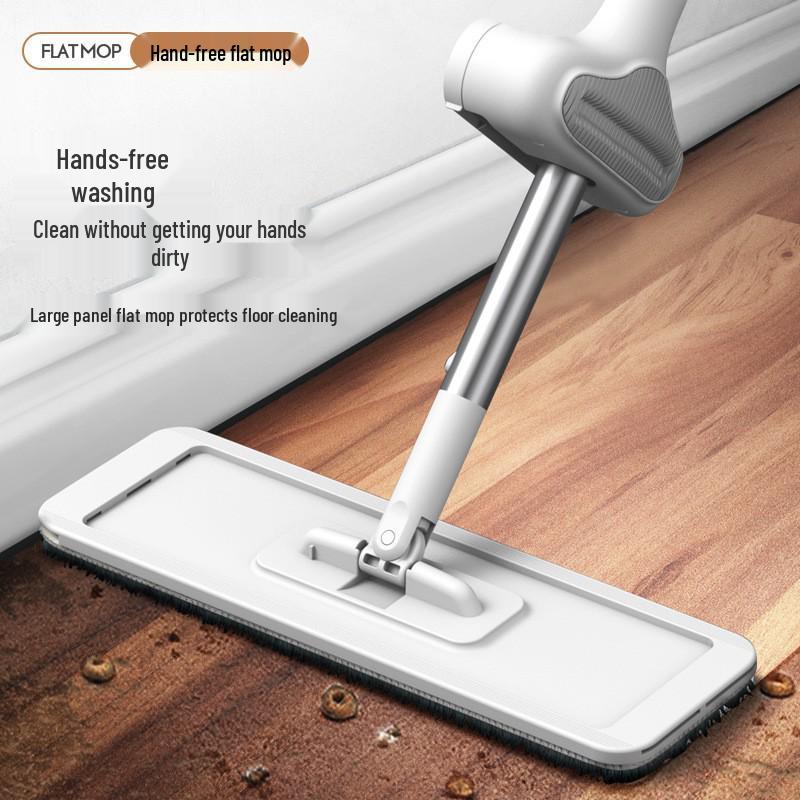 Hand-Free Flat Mop for Wooden and Tile Floors