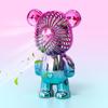 Graffiti Bear Electric Fan USB Rechargeable Desktop Fan Electroplating Gradient 3-speed for Camping Outdoor Travel