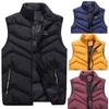Men  Winter Fashion Stand Collar  Color Waistcoat Vest Jacket Top Coat