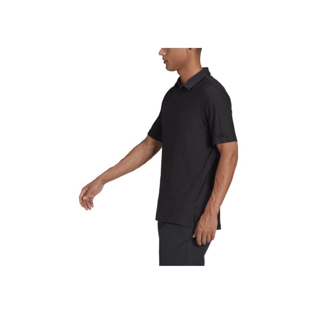 Adidas Рубашка поло с коротким рукавом и вышитым логотипом, мужские топы, черный GS4865