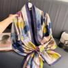 Hot-selling Rich Flower Shawl Large Size Premium Printing Silk Scarf Imitation Silk Scarf New Long Scarf Beautiful Brocade