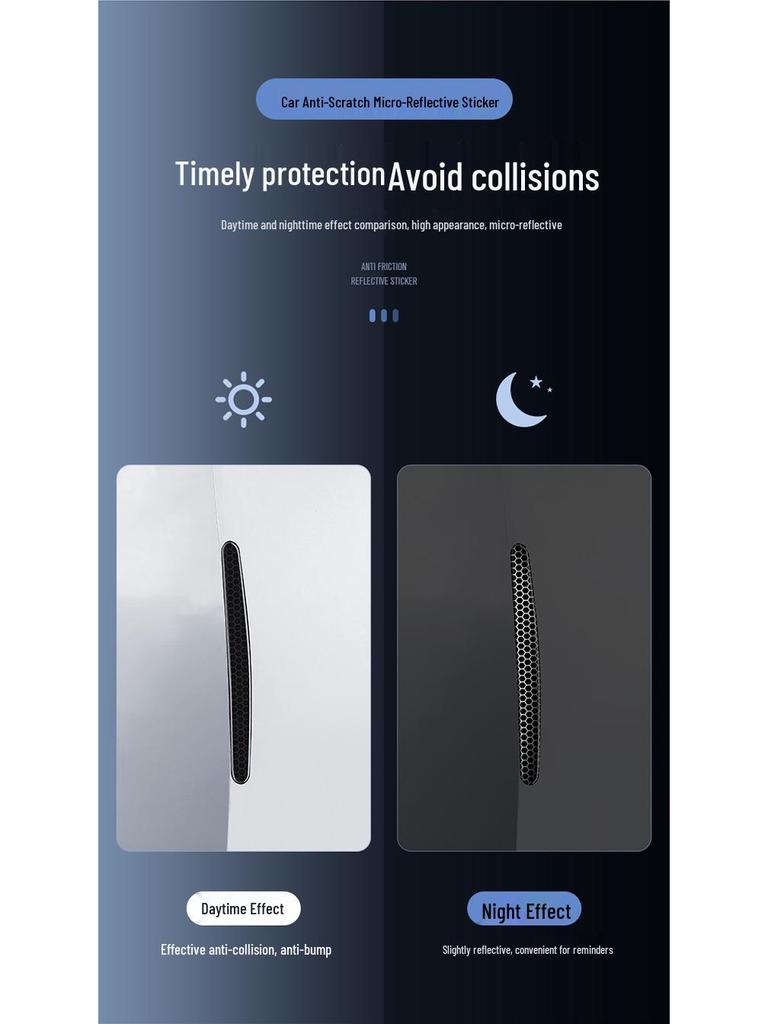 Защитная светоотражающая ромбовидная наклейка на дверную ручку автомобиля - Защита от столкновений и царапин, Черная