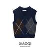 Fashion Style 2024 Autumn New Arrival Women's All-Match Commute Diamond Pattern Sleeveless Round Neck Knitting Vest 5755134