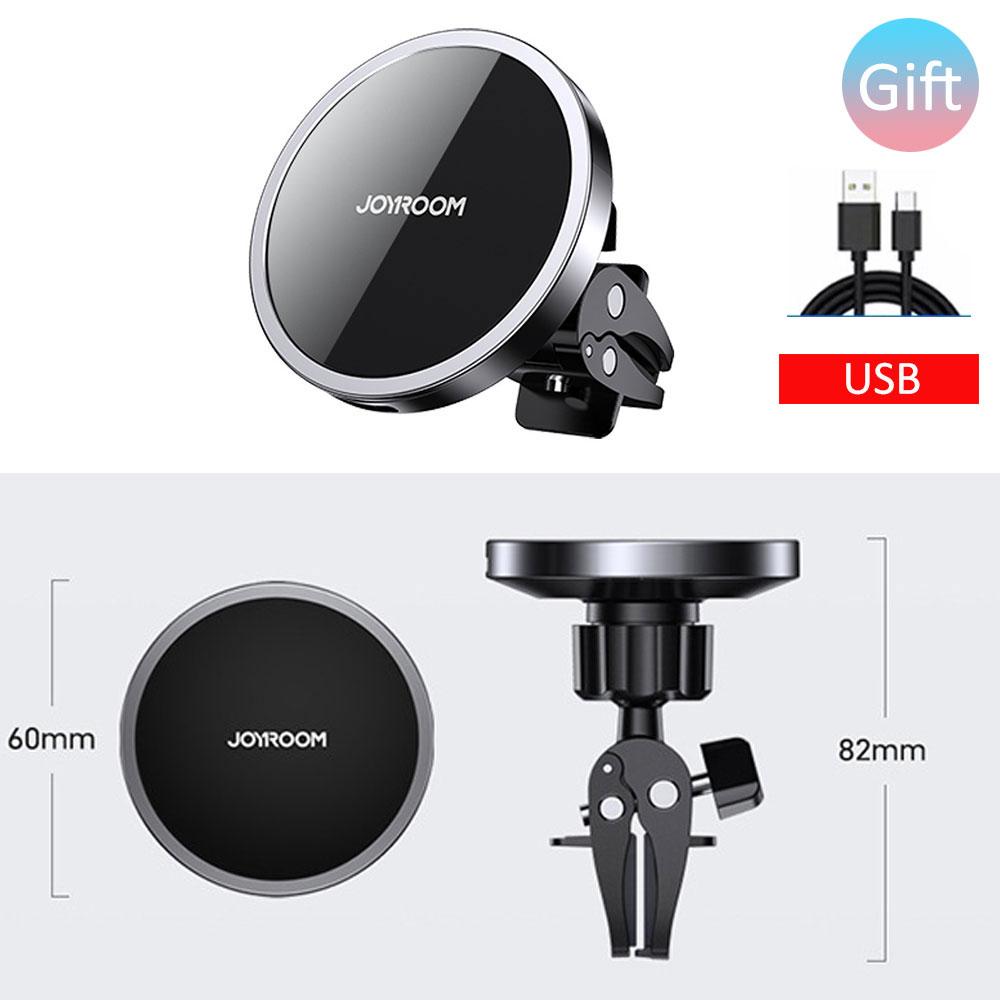 Держатель телефона для Ford Mustang S550 GT Coupe GT350 2015~2025, зажим для воздуховода, магнитная поддержка, беспроводные зарядные аксессуары для iPhone