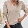 New Hollowed-out Long-sleeved Pullover Women's Loose Top Knitted Sweater