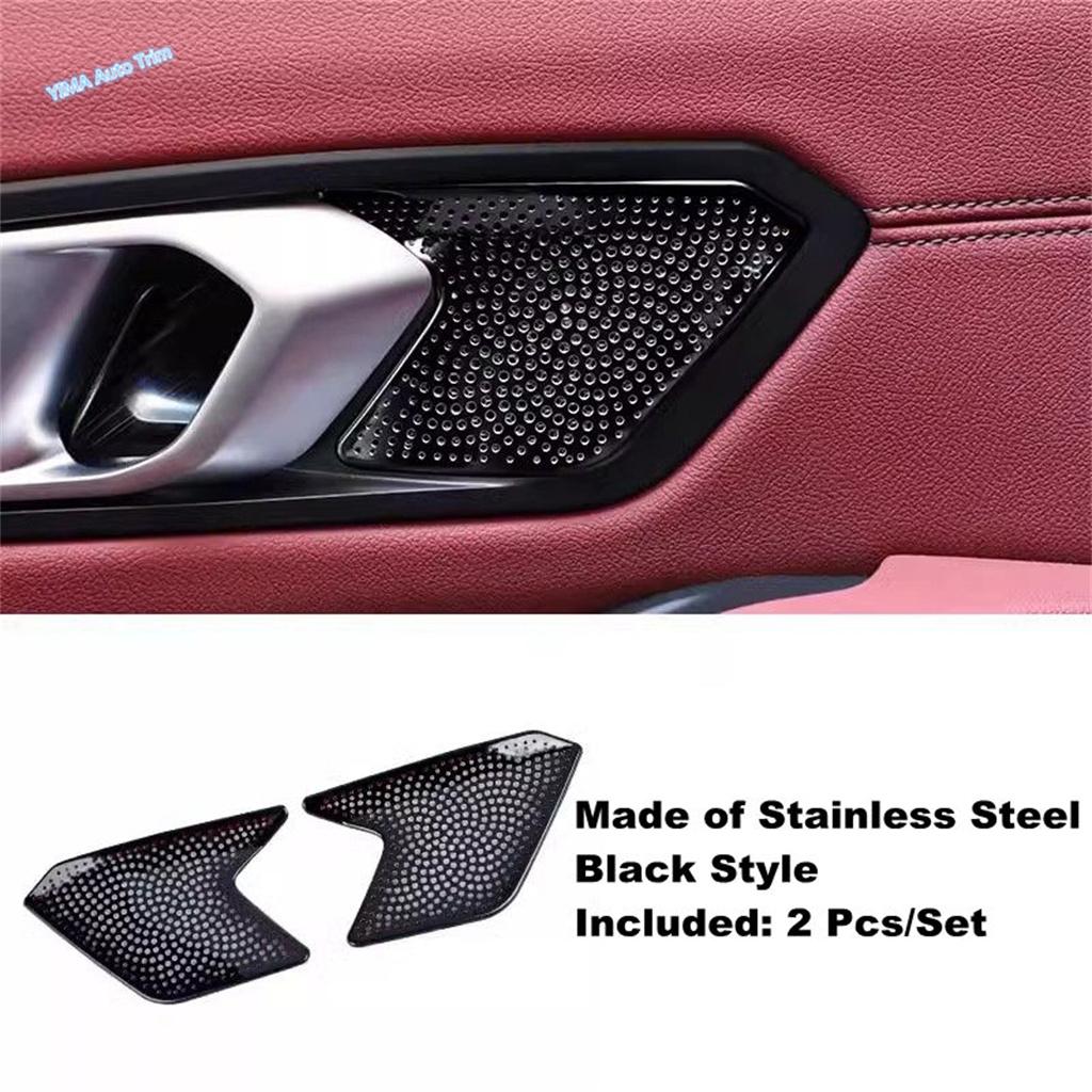 Stainless Steel Car Inner Handle Bowl Audio Tweeter Speaker Loudspeaker Cover Trim Accessories For BMW 3 Series G20 - 2024