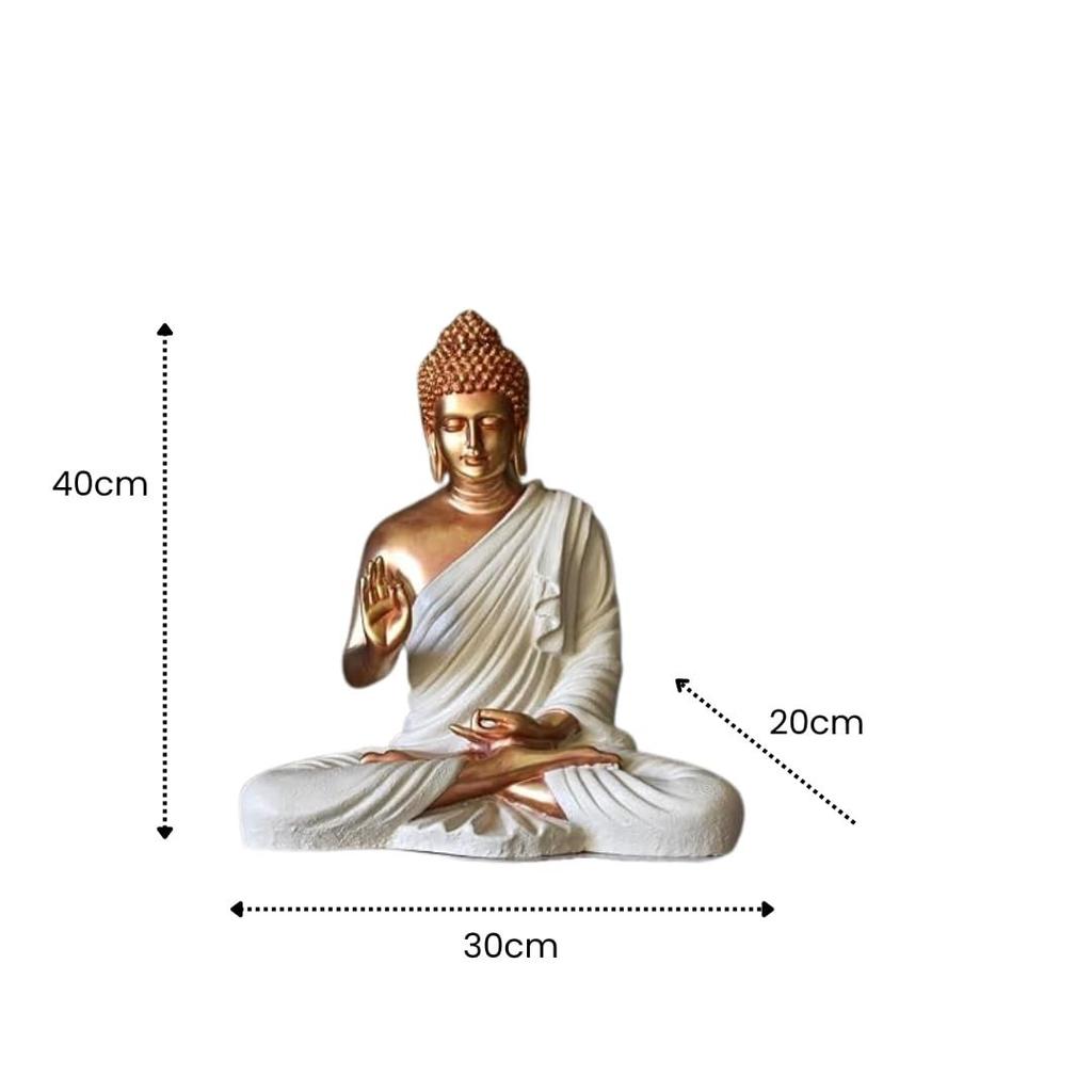 Новая статуя сидящего Будды для декора дома и офиса, статуя идола из мраморной пыли из смолы 15 дюймов