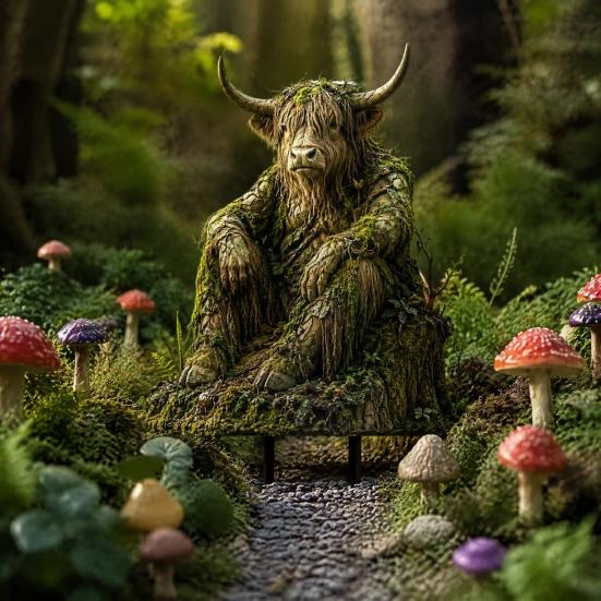 Акценты Сада Коттеджа Колышек Лесного Духа, Декор Двора Лесных Животных, 3D Рустикальная Уличная Сезонная Декорация Статуя для Сказочного Патио Горшка