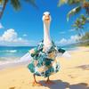 Hawaii Duck Outfit Lapel Pet Duck Clothing Tropical Leaf Print Costume