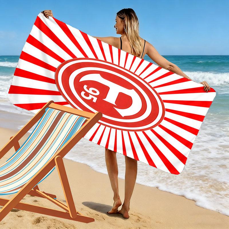 Пляжное полотенце с принтом Fortuna Düsseldorf, Большое мягкое быстросохнущее полотенце для пляжа, кемпинга, плавания