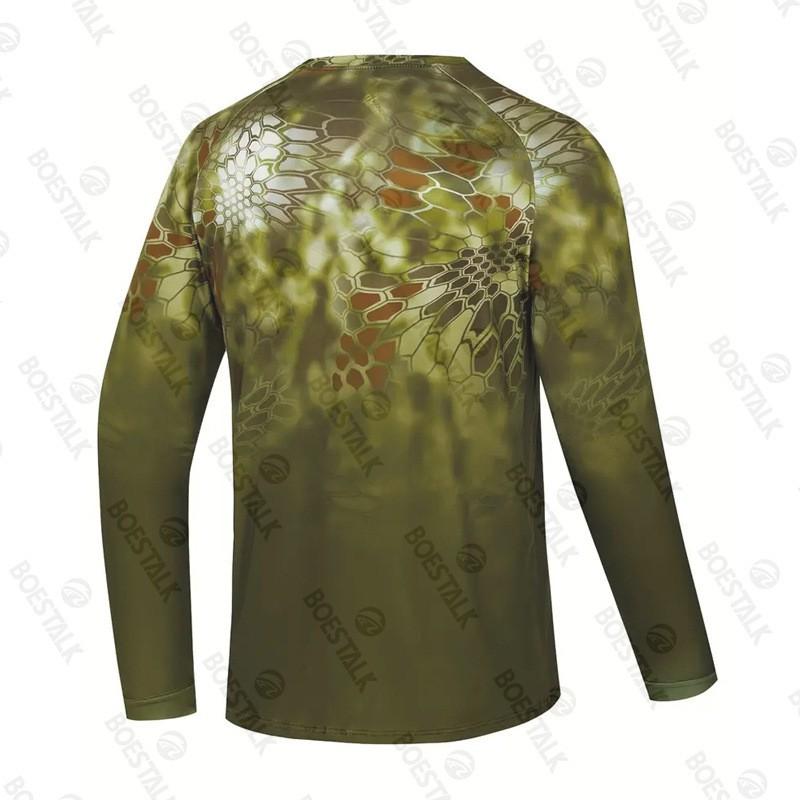 Mens Quick-Dry UV Protection Long Sleeve Fishing Shirt Breathable Outdoor Performance Tee Summer