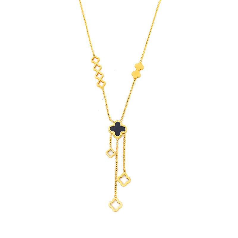 Titanium Steel Necklace For Women Elegant Simple Fashion Zircon Collarbone Chain Light Luxury Niche Jewelry