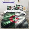 Algeria National Football Team Pattern Bedding,Quilt Set Quilt Cover Pillowcase Home Birthday Gift(1 * duvet cover + 2 * pillowcase, without core)