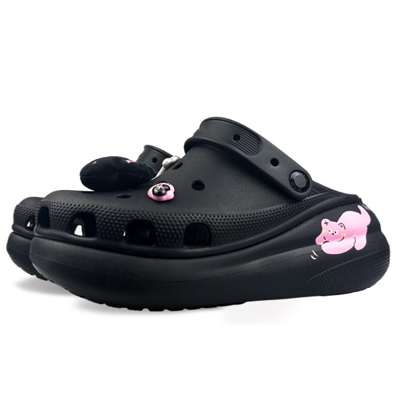 Crocs Классические кроксы Crush Унисекс Черно-розовые