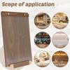 4Pcs Acrylic Sign Holder W/ Walnut Wood Base Vertical Desktop Sign Display Stand for Restaurant Menu Cafe Office Menu Card Rack
