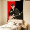 Johnny Hallyday Wall Tapestry Aesthetic Wall Hanging Printed Fabric Blanket Decorative Tapestries For Bedroom Living Room Home Decor