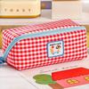 Large Capacity Grid Stationery Bag Korean Style Dopamine Pencil Pouch Prism Pencil Case  Office