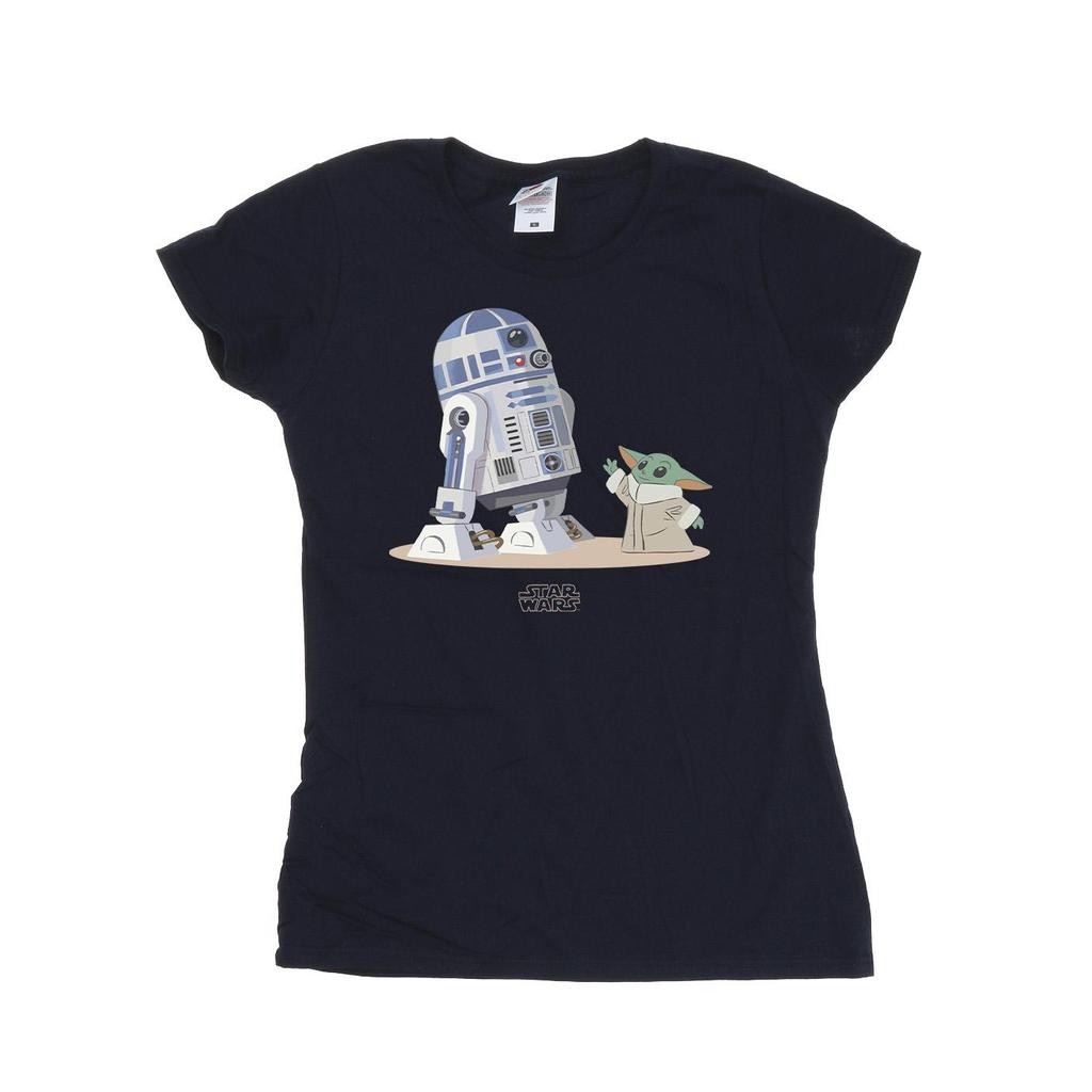 Star Wars Womens/Ladies The Mandalorian R2D2 And Grogu Cotton T-Shirt