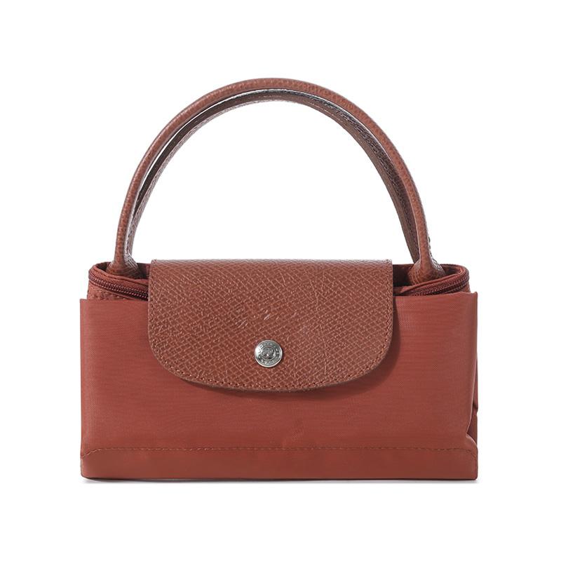Longchamp Le Pliage Green Легкая Удобная Складная Сумка-тоут из Переработанного Холста Женские сумки-тоут Каштановый 1621919404