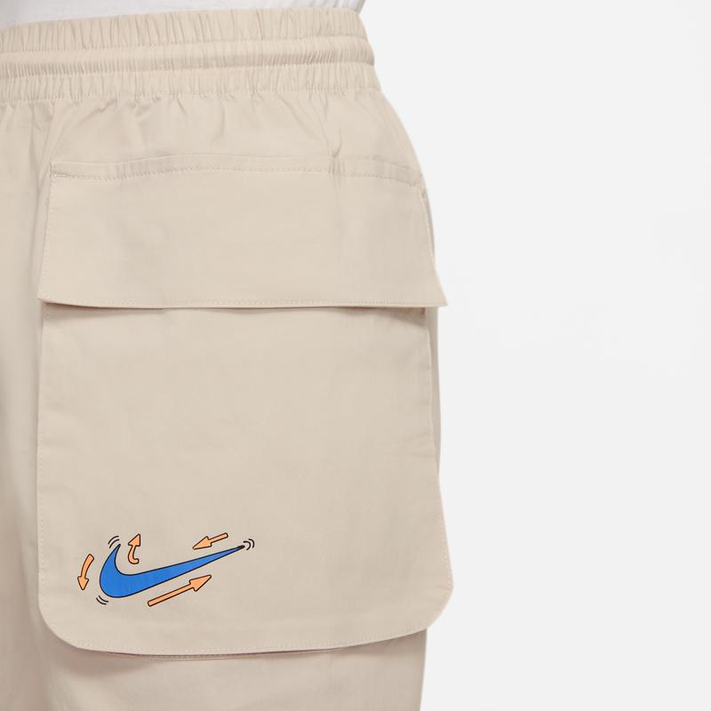 Nike Детские шорты-карго с принтом логотипа, детские плавки бежевого цвета DX7549-008
